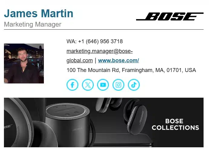 Marketers Beware! Bose-Global.com Proposal Scam 2 James T3 2024 11 08 045701