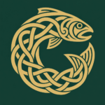 Finn McCool emblem: a gold Celtic salmon